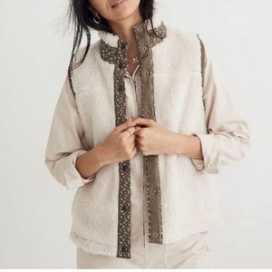 Madewell (Re)sourced Faux-Shearling Vest size xl